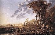 Aelbert Cuyp Evening Landscape with Horsemen and Shepherds oil painting artist